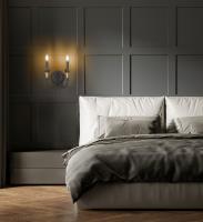 Two Light Wall Sconce by Z-Lite - Claudelle Collection, Matte Black + Modern Gold Finish - 4014-2S-MB-MGLD