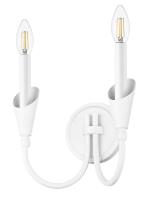 Two Light Wall Sconce by Z-Lite - Claudelle Collection, Tundra White Finish - 4014-2S-TW