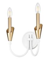 Two Light Wall Sconce by Z-Lite - Claudelle Collection, Tundra White + Modern Gold Finish - 4014-2S-TW-MGLD