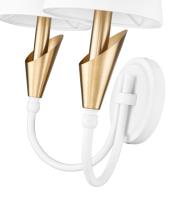 Two Light Wall Sconce by Z-Lite - Claudelle Collection, Tundra White + Modern Gold Finish - 4014-2S-TW-MGLD