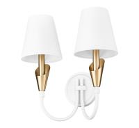 Two Light Wall Sconce by Z-Lite - Claudelle Collection, Tundra White + Modern Gold Finish - 4014-2S-TW-MGLD