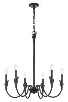 Six Light Chandelier by Z-Lite - Claudelle Collection, Matte Black Finish - 4014-32MB