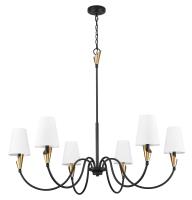 Six Light Chandelier by Z-Lite - Claudelle Collection, Matte Black + Modern Gold Finish - 4014-46MB-MGLD