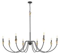 Eight Light Chandelier by Z-Lite - Claudelle Collection, Matte Black + Modern Gold Finish - 4014-65MB-MGLD