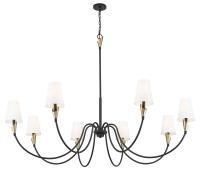 Eight Light Chandelier by Z-Lite - Claudelle Collection, Matte Black + Modern Gold Finish - 4014-65MB-MGLD