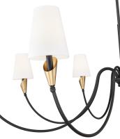 Eight Light Chandelier by Z-Lite - Claudelle Collection, Matte Black + Modern Gold Finish - 4014-65MB-MGLD