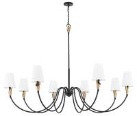 Eight Light Chandelier by Z-Lite - Claudelle Collection, Matte Black + Modern Gold Finish - 4014-65MB-MGLD