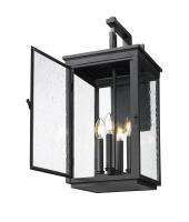 Four Light Outdoor Wall Mount by Z-Lite - Hartwell Collection, Sand Black Finish - 5019B-BK