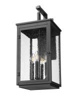 Four Light Outdoor Wall Mount by Z-Lite - Hartwell Collection, Sand Black Finish - 5019B-BK