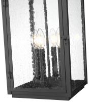 Four Light Outdoor Chain Mount Ceiling Fixture by Z-Lite - Hartwell Collection, Sand Black Finish - 5019CHB-BK