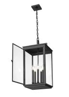 Five Light Outdoor Chain Mount Ceiling Fixture by Z-Lite - Hartwell Collection, Sand Black Finish - 5019CHXL-BK