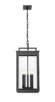 Five Light Outdoor Chain Mount Ceiling Fixture by Z-Lite - Hartwell Collection, Sand Black Finish - 5019CHXL-BK