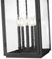 Five Light Outdoor Chain Mount Ceiling Fixture by Z-Lite - Hartwell Collection, Sand Black Finish - 5019CHXL-BK