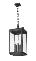 Five Light Outdoor Chain Mount Ceiling Fixture by Z-Lite - Hartwell Collection, Sand Black Finish - 5019CHXL-BK