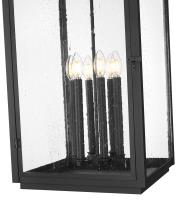 Six Light Outdoor Chain Mount Ceiling Fixture by Z-Lite - Hartwell Collection, Sand Black Finish - 5019CHXXL-BK