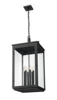 Six Light Outdoor Chain Mount Ceiling Fixture by Z-Lite - Hartwell Collection, Sand Black Finish - 5019CHXXL-BK