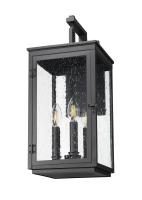 Three Light Outdoor Wall Mount by Z-Lite - Hartwell Collection, Sand Black Finish - 5019M-BK