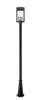 Four Light Outdoor Post Mount by Z-Lite - Hartwell Collection, Sand Black Finish - 5019PHBR-519P-BK