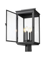 Four Light Outdoor Post Mount by Z-Lite - Hartwell Collection, Sand Black Finish - 5019PHBR-BK