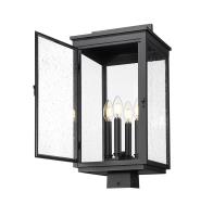 Four Light Outdoor Post Mount by Z-Lite - Hartwell Collection, Sand Black Finish - 5019PHBS-BK