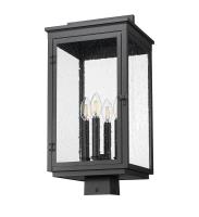 Four Light Outdoor Post Mount by Z-Lite - Hartwell Collection, Sand Black Finish - 5019PHBS-BK