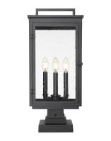 Four Light Outdoor Pier Mounted by Z-Lite - Hartwell Collection, Sand Black Finish - 5019PHBS-SQPM-BK