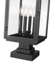 Four Light Outdoor Pier Mounted by Z-Lite - Hartwell Collection, Sand Black Finish - 5019PHBS-SQPM-BK