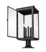 Five Light Outdoor Pier Mount by Z-Lite - Hartwell Collection, Sand Black Finish - 5019PHXLR-533PM-BK