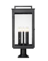 Five Light Outdoor Pier Mount by Z-Lite - Hartwell Collection, Sand Black Finish - 5019PHXLR-533PM-BK