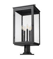 Five Light Outdoor Pier Mount by Z-Lite - Hartwell Collection, Sand Black Finish - 5019PHXLR-533PM-BK