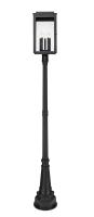 Five Light Outdoor Post Mount by Z-Lite - Hartwell Collection, Sand Black Finish - 5019PHXLR-564P-BK