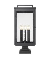 Five Light Outdoor Pier Mount by Z-Lite - Hartwell Collection, Sand Black Finish - 5019PHXLS-SQPM-BK