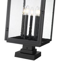 Five Light Outdoor Pier Mount by Z-Lite - Hartwell Collection, Sand Black Finish - 5019PHXLS-SQPM-BK