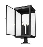 Six Light Outdoor Pier Mount by Z-Lite - Hartwell Collection, Sand Black Finish - 5019PHXXLR-533PM-BK