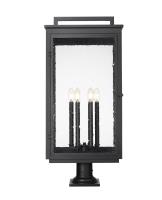 Six Light Outdoor Pier Mount by Z-Lite - Hartwell Collection, Sand Black Finish - 5019PHXXLR-533PM-BK
