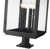 Six Light Outdoor Pier Mount by Z-Lite - Hartwell Collection, Sand Black Finish - 5019PHXXLR-533PM-BK