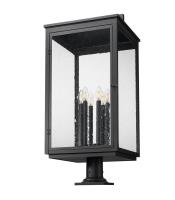 Six Light Outdoor Pier Mount by Z-Lite - Hartwell Collection, Sand Black Finish - 5019PHXXLR-533PM-BK
