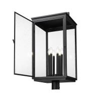 Six Light Outdoor Post Mount by Z-Lite - Hartwell Collection, Sand Black Finish - 5019PHXXLR-BK