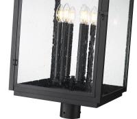 Six Light Outdoor Post Mount by Z-Lite - Hartwell Collection, Sand Black Finish - 5019PHXXLR-BK
