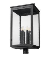 Six Light Outdoor Post Mount by Z-Lite - Hartwell Collection, Sand Black Finish - 5019PHXXLR-BK