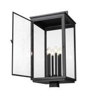 Six Light Outdoor Post Mount by Z-Lite - Hartwell Collection, Sand Black Finish - 5019PHXXLS-BK