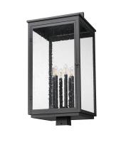 Six Light Outdoor Post Mount by Z-Lite - Hartwell Collection, Sand Black Finish - 5019PHXXLS-BK