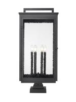 Six Light Outdoor Pier Mount by Z-Lite - Hartwell Collection, Sand Black Finish - 5019PHXXLS-SQPM-BK
