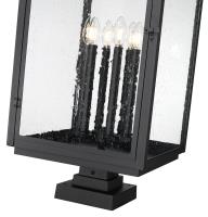 Six Light Outdoor Pier Mount by Z-Lite - Hartwell Collection, Sand Black Finish - 5019PHXXLS-SQPM-BK