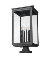 Six Light Outdoor Pier Mount by Z-Lite - Hartwell Collection, Sand Black Finish - 5019PHXXLS-SQPM-BK