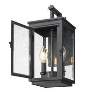 Two Light Outdoor Wall Mount by Z-Lite - Hartwell Collection, Sand Black Finish - 5019S-BK