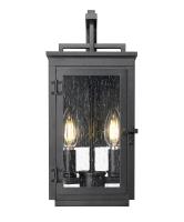 Two Light Outdoor Wall Mount by Z-Lite - Hartwell Collection, Sand Black Finish - 5019S-BK