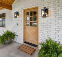 Two Light Outdoor Wall Mount by Z-Lite - Hartwell Collection, Sand Black Finish - 5019S-BK