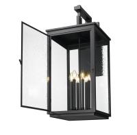 Six Light Outdoor Wall Mount by Z-Lite - Hartwell Collection, Sand Black Finish - 5019XXL-BK
