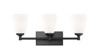 Three Light Vanity by Z-Lite - Oren Collection, Matte Black Finish - 7004-3V-MB